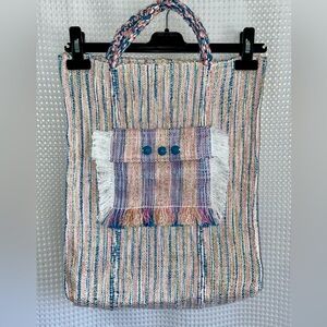 Handmade BOHO‎ upcycled Tote Bag made from Catalogne blanket